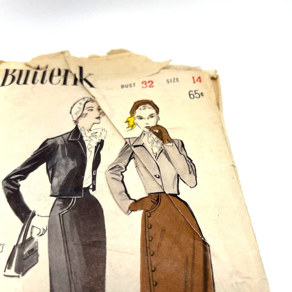 Butterick Vintage 1950's Pattern #5202‎ Women's Bolero Suit Size 14 HTF RARE